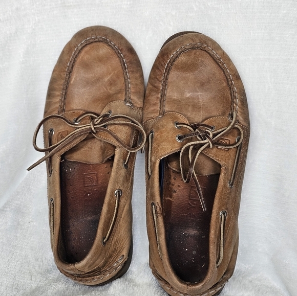 Sperry Mens 12 XW Brown Leather Boat Shoes - Picture 1 of 10